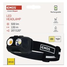 EMOS P3542 LED nabíjacia čelovka 500lm Li-pol USB-C IP44 čierna