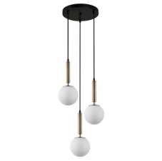 ITALUX PND-2324-3A GD+OPAL Ravena závesné svietidlo 3xE27 D350mm mosadzná, biela