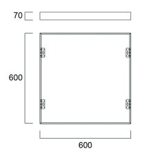 Sylvania 0047197 stropné svietidlo SURFACE MOUNTING KIT 600X600X70MM