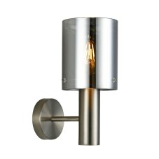 Italux WL-5581-1A-SC+SG nástěnné svítidlo Sardo 1x40W E27 saténový nikl, kouřové sklo