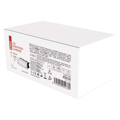 Emos ZC0110 LED AMAL vestavné svítidlo obdélník obdélník 123 × 53 × 61 mm 1,5W 55lm 4000K nerez