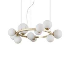 Ideal Lux 283807 PERLAGE závěsné svítidlo 11xG9 D730mm saténová mosaz, bílá