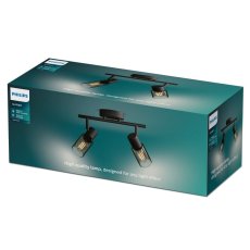Philips 8720169299290 Palms stropné bodové svietidlo/spot 2xE14 čierna, dymová, ClickFix