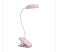 Philips 8719514396876 Donutclip stolní dotyková klipsová lampička s lupou LED 3W/175lm 4000K USB růžová stmívatelná