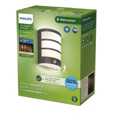 Philips 8720169269194 UltraEfficient Python vonkajšie nástenné svietidlo so senzorom PIR LED 3,8W/800lm 2700K IP44 antracit