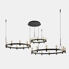ITALUX PND-83812-60 Almelo závesné svietidlo LED D1870mm 137,6W/5347lm 3000K čierna, zlatá