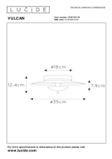 LUCIDE 30161/09/30 VULCAN stropní svítidlo D350mm LED 9W/900lm 3000K černá, matná zlatá