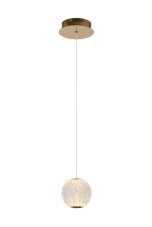 LUCIDE 13499/04/60 CINTRA závesné svietidlo D140mm LED 5,7W/295lm 2700K mosadzná, priehľadná