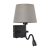 Italux WL-1122-2-BL-BM-RO-GR LED nástěnné svítidlo Norte 1x60W+3W/350lm E27+LED 3000K matná černá, šedá
