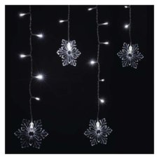 DCGW13 EMOS dekoračná vianočná reťaz - záves s vločkami LED 150x55cm, studená biela, IP44