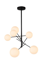 LUCIDE 46417/06/30 ALARA závesné svietidlo D720mm 6xG4 1,5W/150lm 2700K čierna, opálová