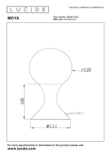 LUCIDE 25516/01/30 MOYA stolná lampička V220mm 1xG9 čierna, opálová