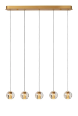 LUCIDE 13497/16/02 DILENKO závesné svietidlo LED 5x3,5W/5x140lm 2700K matná zlatá, mosadzná