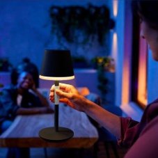 8719514404595 Philips HUE Go prenosná dotyková stolná lampička LED 36cm 6,2W/530lm CCT+RGB IP54 čierna bluetooth vrátane batérie