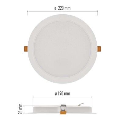 Emos ZD1452 LED RUBIC stropní vestavné klasické svítidlo kruh průměr 220 × 26 mm 24W 2400lm 4000K bílá