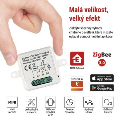 EMOS H5101 GoSmart spínací modul 1-kanálový ZigBee