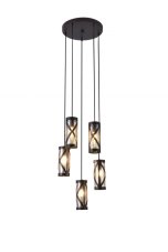 Rabalux 5340 Oberon závesné svietidlo 350mm 5xE14 5x40W IP20 kávová/jantárové sklo