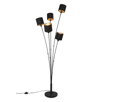 TRIO R46335979 TOMMY stojací lampa 5xE14 matná černá