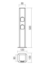REDO 90617 VOLT venkovní sloupek se zásuvkami V500mm IP54 antracit