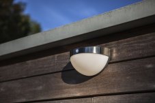 LUTEC 6908701001 BUBBLE solárne nástenné LED svietidlo so senzorom 2,3W 4000K IP44 nerez