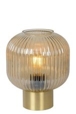 LUCIDE 45586/20/62 MALOTO stolová lampa Ø20cm E27/40W jantárová/zlatá