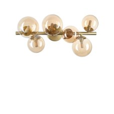 Ideal Lux 327822 PERLAGE stropné svietidlo 6xG9 saténová mosadz, jantárová