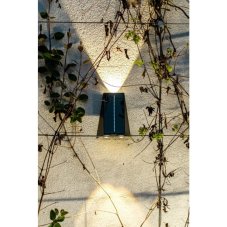 Immax 08490L IMMAX WALL-4 Vonkajšie solárne nástenné svietidlo LED 120x155x83mm 2W 2700-3000K, svetelný senzor, IP54, čierna