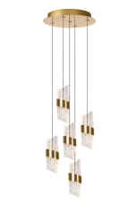 LUCIDE 13496/36/02 KLIGANDE závesné svietidlo D300mm LED 5x8W/5x520lm 2700K mosadzná