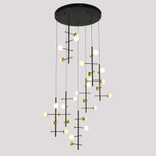 ITALUX PND-43883-28 Helmond závesné svietidlo LED 89W/4538lm 3000K čierna, zlatá, biela