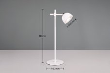 TRIO Reality R57791101 MAXIMA dotyková stolná lampička/nástenné svietidlo SMD LED V410mm 3W/250lm 3000K biela, nabíjateľná batéria, USB-C port