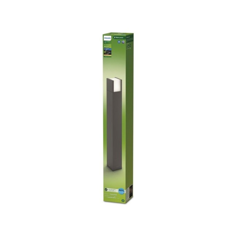 Philips 8720169278080 UltraEfficient Arbour vonkajšie stojanové svietidlo/záhradný stĺpik V770mm LED 3,8W/800lm 2700K IP44 antracit