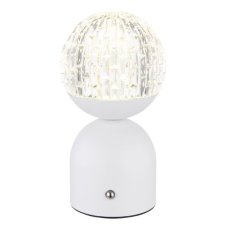 GLOBO 21007W JULSY dotyková stolná lampička V200mm LED 2,5W/173lm 2700+4000+6500K matná biela, priehľadná, vrátane CR18650 1800mAh 3,7V, USB kábel