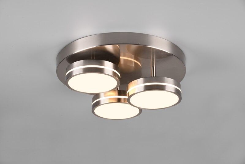 TRIO 626510307 FRANKLIN stropní svítidlo SMD LED D350mm 3x8,5W/1000lm 3000K matný nikl, switchdimmer