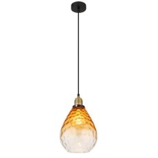 GLOBO 15786H SALVY závěsné svítidlo D210mm 1xE27 černá, jantarová
