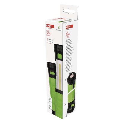 EMOS P4541 nabíjecí baterka LED COB 450lm zeleno-černá