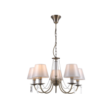 ITALUX PND-28366-5 Solana závesné svietidlo 5xE14 D650mm starožitná bronzová, biela