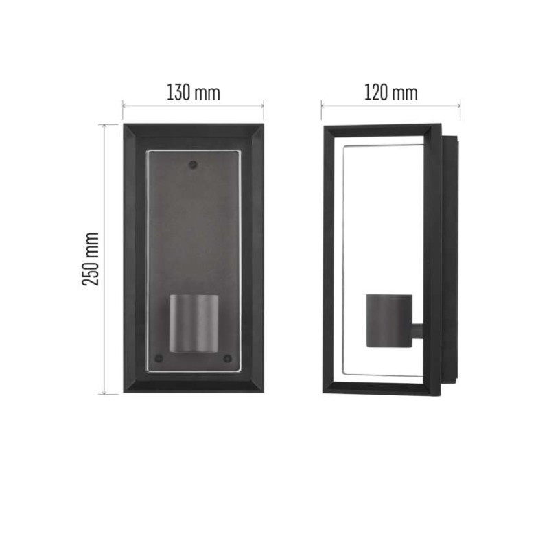 EMOS ZGH010P MALVA venkovní nástěnné svítidlo E27 130 × 120 × 250  IP44 černá