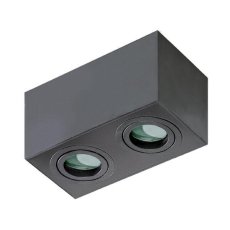 AZzardo AZ2879 DECOline BRANT 2 SQUARE IP44 BLACK přisazené bodové svítidlo / spot 2xGU10 50W IP44 černá