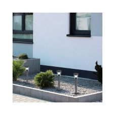 RABALUX 77038 Angers solárne stojanové svietidlo/stĺpik so senzorom LED V630mm 3W/300lm 4000K IP65 šedá, priehľadná