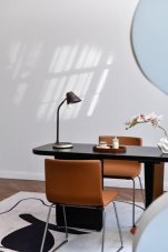 Immax 08971L FINCH stolová lampa LED 9W 150-450lm 3000-6000K, hnedá, zlatá, stmievateľné, Qi bezdrátové nabíjanie pre smartfóny, CCT
