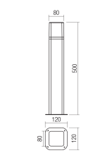 REDO 90616 VOLT vonkajšie stojanové svietidlo/stĺpik so zásuvkami V500mm SMD LED 13W 1200/895lm 3000K IP54 tmavo zelená