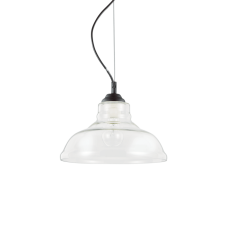 Závesné svietidlo Ideal lux 112336 BISTRO SP1 PLATE TRASPARENTE 1xE27 60W chróm