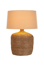 LUCIDE 10552/81/73 AMBALA stolná lampa V640mm 1xE27 prírodná, biela