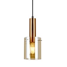 Italux PND-5581-1-BRO+AMB závěsné svítidlo Sardo D130mm 1x40W E27 mosaz, jantarová