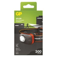 GP P8566 LED nabíjacia čelovka 300lm Li-Po USB-C IPX6 šedo-oranžová