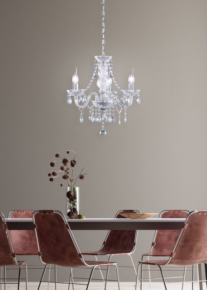 TRIO Reality R11073000 Lüster Luster 3xE14 chróm zavesený v obývačke