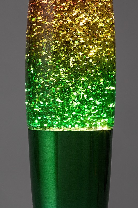 Detail zlatozelenej lávovej lampy