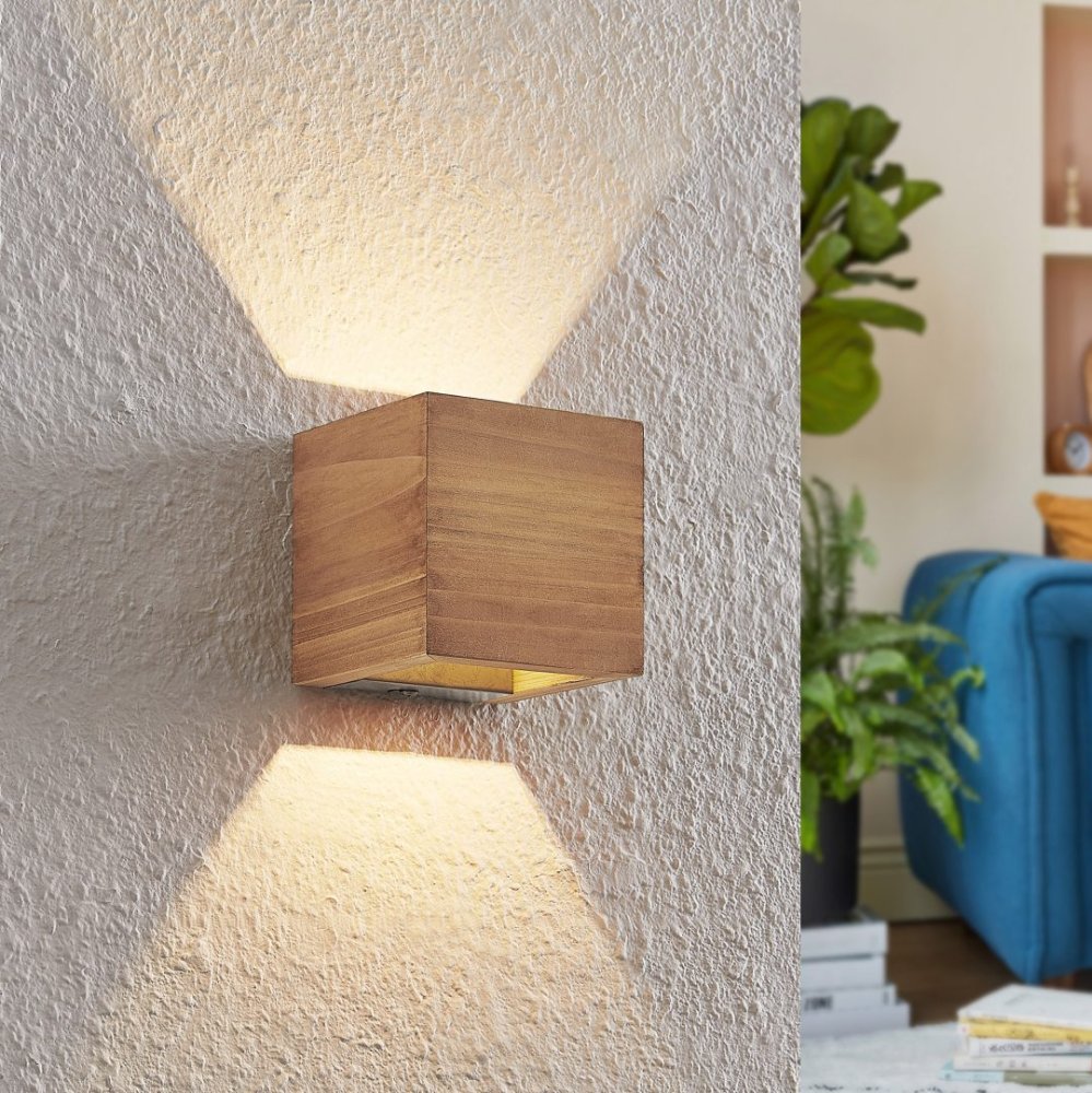 Trio Brad nástenné LED svietidlo z prírodného dreva 3000K SwitchDimmer